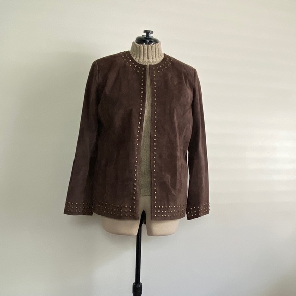 Genuine brown suede jacket - Picture 8 of 9